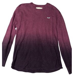 Hollister Maroon Black Ombré Long Sleeve T-Shirt Thermal – Size Large